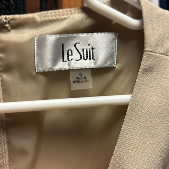 Beige sheath dress.   Fully lined.   Goes well with a  jacket or sweater. - Picture 2 of 6